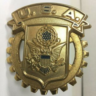 Vintage United States Of America Army Brass Eagle Car Grill Badge Emblem