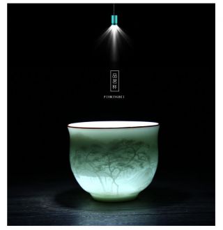 Tea cups Jingdezhen ceramic tea cup 120ml tea cups Shadow Green sculpture cups 2