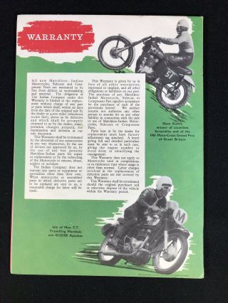 Vtg 1962 Indian Matchless Motorcycle Sales Brochure Fold Out Poster 8