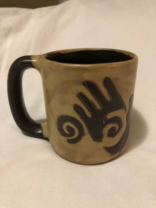 Mara Mexico Stoneware Art Pottery 16 Oz.  Hand Designs Coffee Tea Mug Cup