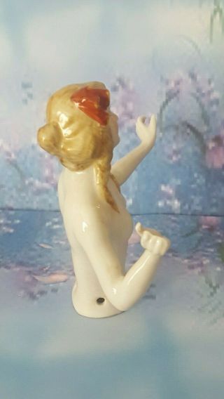 Lovely 1920 ' s Art Deco Style Nude Dancing Lady Half Pin Cushion Doll Arms Away 8