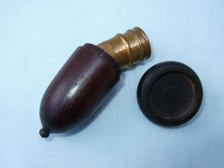 Antique Treen Thimble Case in Shape of an Acorn with Screw Thread,  Patina. 2