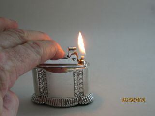 Vintage Ronson Diana Silver Plated Table Lighter