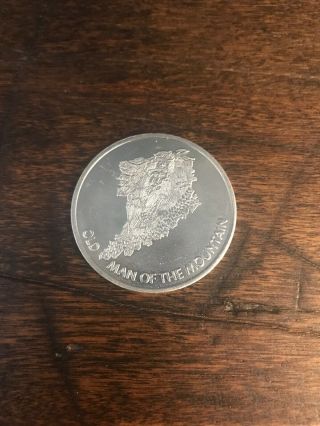 Old Man Of The Mountain Hampshire Lottery Sweepstake Scratch Coin Silver