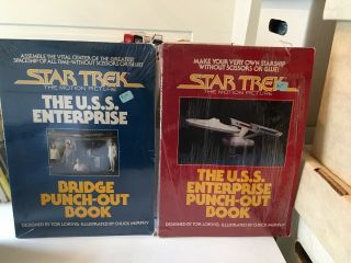1979 And 1980 First Edition Star Trek Punch Out Books Uss Enterprise & Bridge