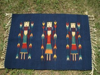 Vintage Navajo Wool Rug Saddle Blanket Native American 42 " X 29 "