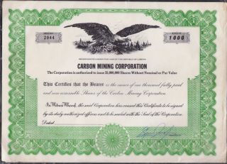 Usa Carbon Mining Corporation Share Without Nominal
