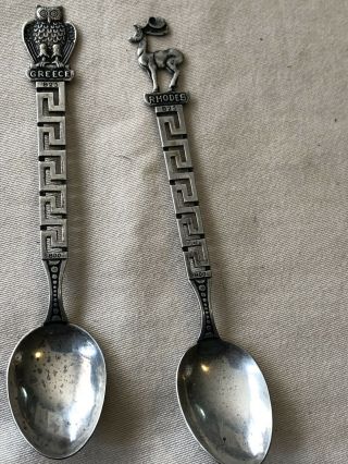 Greece Souvenir Spoons - Mrkd 800 Silver Figural Greece/rhodes Key