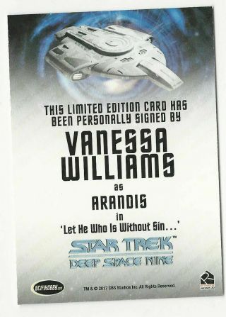 Vanessa Williams Arandis STAR TREK Deep Space 9 Heroes & Villains Autograph Card 2