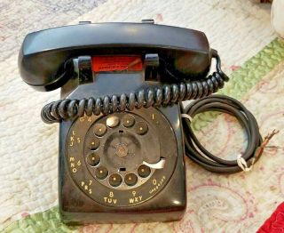 Vintage Black Rotary Phone Bell Western Electric