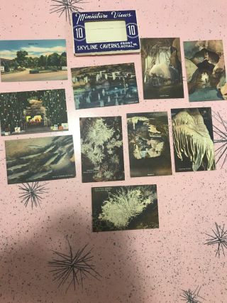 10 Vtg Souvenir Mini Photo Views Postcards Skyline Caverns Front Royal Virginia