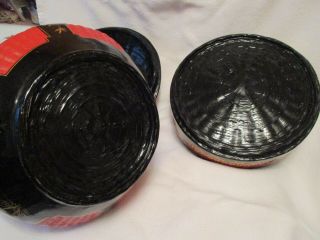 LARGE Chinese Vintage Black Lacquer and Gold Gilt 3 Part Wedding Basket 8