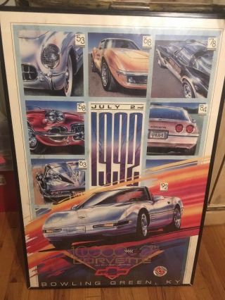 Rare 1992 1,  0000,  00th C4 Corvette 24 " X 36 " Poster Print With Vin June 2nd