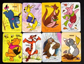 Vintage Swap Cards - Winnie The Pooh & Friends X 8 (blank Backs)