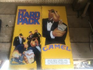 1992 Vintage Joe Camel The Hard Pack Cigarettes 4 Sided Folding Metal Display 7