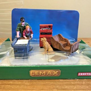 Lemax Father Son Dog Woodworking Craftsman Tools Sears Christmas Village Sleigh