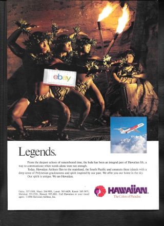 Hawaiian Airlines 1986 Legends Hula Part Of Hawaiian Life Dc - 9 - 30 Ad