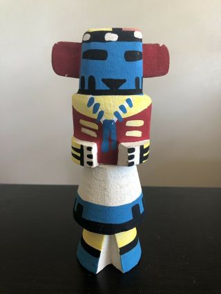 Vintage Cottonwood Carved Hopi Sun Kachina Doll Painted Statue Art Sculpture Nr