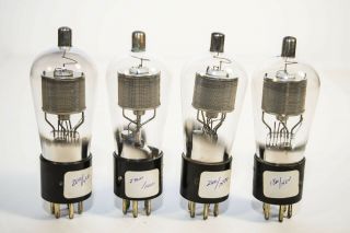 Set Of Four Western Electric 283 - A Vacuum Tubes Globe Glass Moulded Base 2