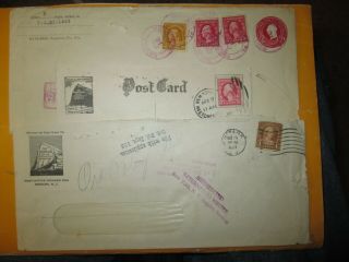 C5 Vintage Envelopes Post Marked Early 1920s - Old Stamps