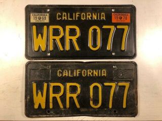 California Ca License Plates Pair