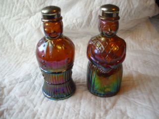 Imperial Carnival Glass Maid & Butler Salt And Pepper Saltz And Pfeffer Shakers