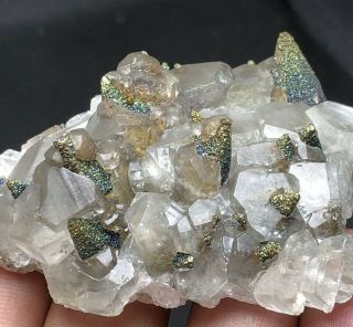 59.  4g Newly Discovered Natural Crystal Heptacolour Pyrite,  Calcite Specimen