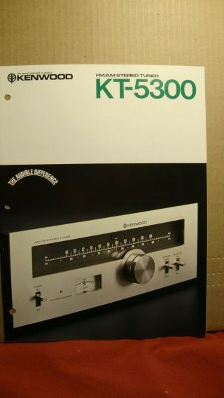 1977 Kenwood Kt - 5300 Am/fm Tuner Booklet With Specs
