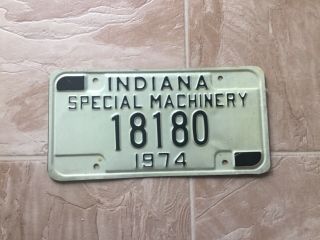 License Plate - Indiana 1974 Special Machinery