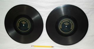 2 Rare Early Zon O Phone 78 Rpm Phonograph Gramophone Talking Machine 10 " Record