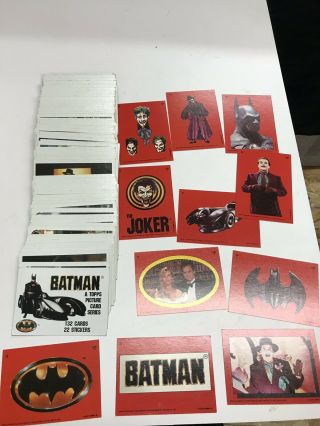 1989 Topps Batman Movie Series 1 Complete Card Set 1 - 132 With Some Stickers