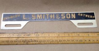 Smith And Son Chevy Dealership Antwerp Ohio License Topper 1940s Inv - B16