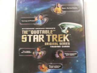 Star Trek Quotable Set Of 110 Cards,  36 Chase Cards Plus Binder 2004