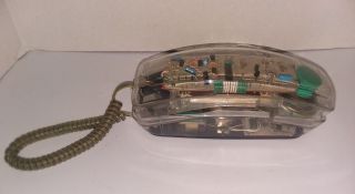Universal Vtg 80s See Through Clear Transparent Phone Telephone Landline