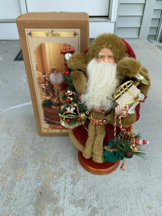 Collector 16 Inch Santa - - Grandeur Noel - 1999 With Box Holding Tree
