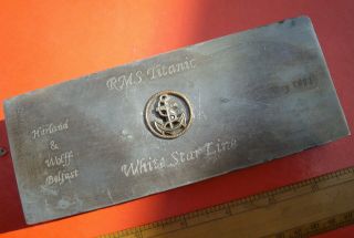 Rms Titanic White Star Line Harland & Wolff White Metal Pewter Desk Box Tidy