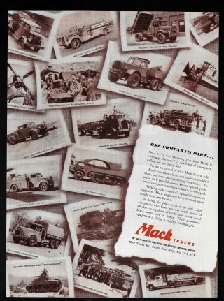 1944 Mack Trucks 296 Vehicle Image Vintage Print Ad