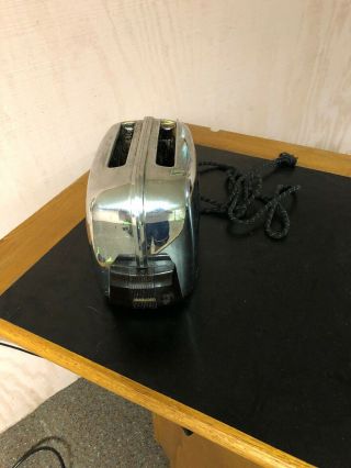 Vintage Chrome Toastmaster Toaster With Cloth Cord Model 1b14