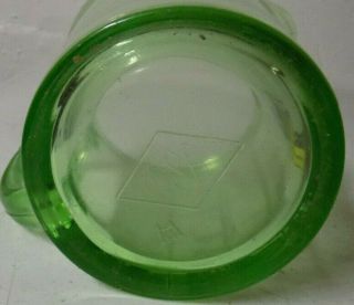 Vintage A&J Hazel Atlas Vaseline Uranium 4 Cup Green Glass Measuring Cup Mixer 7