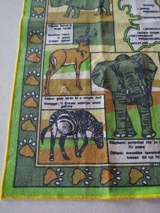 Vintage South Africa Kruger National Park Wild Animal Tray Cloth 4