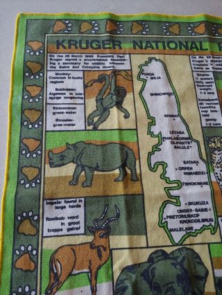 Vintage South Africa Kruger National Park Wild Animal Tray Cloth 5
