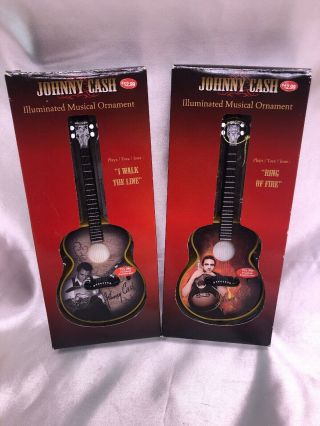 Wow Johnny Cash Singing Lighted Christmas Ornaments I Walk The Line&ring Of Fire