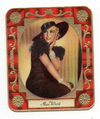Mae West 1934 Garbaty Film Star Series 2 Embossed Cigarette Card 72