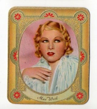 Mae West 1934 Garbaty Film Star Series 2 Embossed Cigarette Card 70
