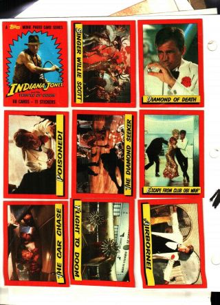 1984 Topps Indiana Jones & Temple Of Doom Trading Card Set No Stickers Set Ex - Nm