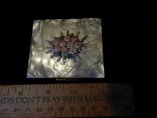 Vintage S.  F.  Co.  Fifth Ave.  Powder Compact Gold Tone And Mother Of Pearl