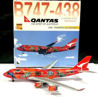 Dragon Wings 55100 1/400 Scle Qantas Wunala Dreaming Boeing 747 - 400 Vh - Ojb Model