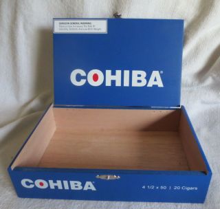 COHIBA BLUE CLASICO 4 1/2 x 50 WOOD CIGAR BOX - 3