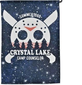 Friday The 13th Classic Flag 12 X 18 " Camp Counselor Crystal Lake House Flag