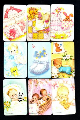 Vintage Swap Cards - Babies X 9 (3) (blank Backs)